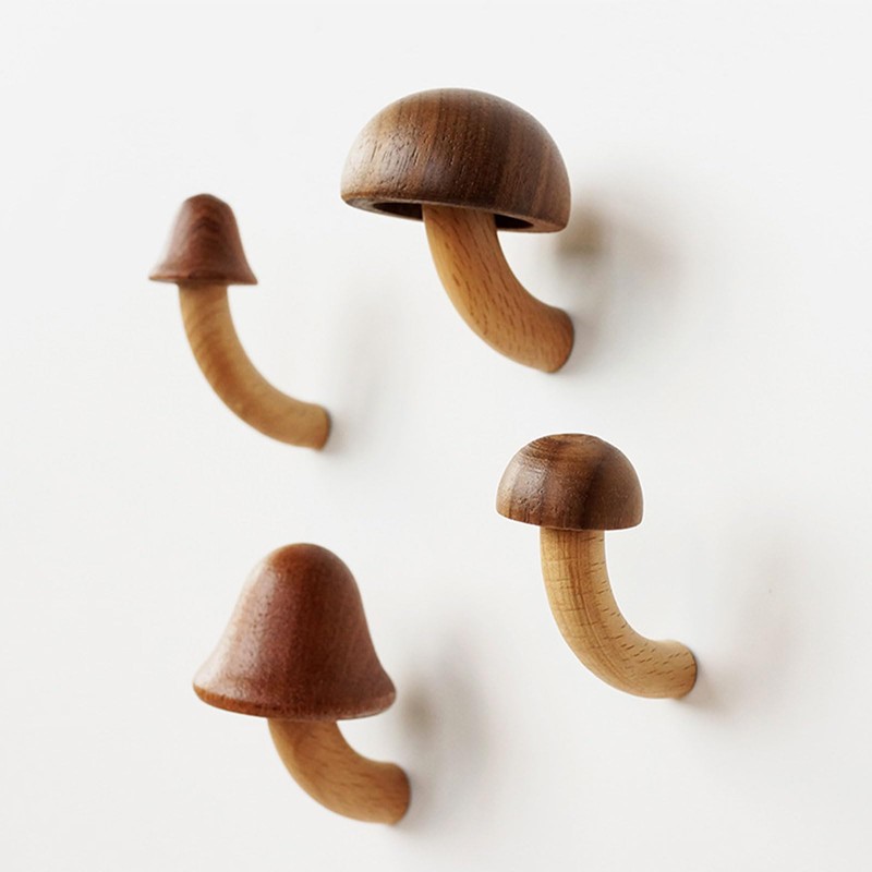4 Pcs Wooden Mushroom Fridge Magnet, Mushroom Refrigerator Magnets, Perfect