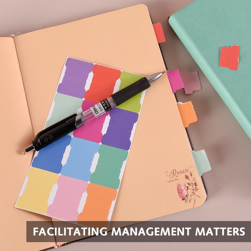 6 Sheets Book Tabs, Sticky Tabs Page Markers, Colorful Index