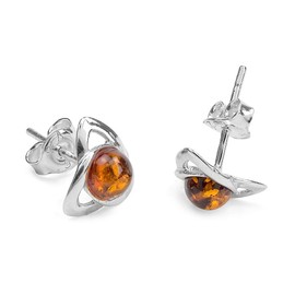 Ian and Valeri Co. Amber Sterling Silver Small Celtic Stud Earrings