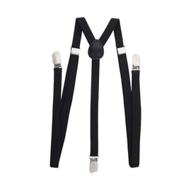 TopTie Men's Skinny Suspenders Clip-End Adjustable Y-Back 1/2 inch Suspender-Black