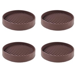 Nihfien 2" Round Furniture Coasters, Rubber Non Slip Furniture Leg Pads Anti Skid Gripper Caster Cup Floor Protector for Bed Couch Table Chair Cabinet Sofa 4 Pcs (Brown)