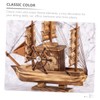 Operitacx Classic Wooden Sailboat Ornament Sailing Ship Model Toy Mediterranean