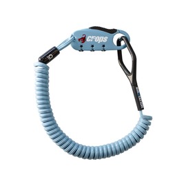 CROPS Bike Lock Cable, Q-BIRO 6ft I.Blue, Anti-Theft 3-Digit Resettable Shape Memory Combination Cable Lock with BIROTATION Technology
