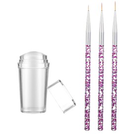 WUSJCOF Transparenter Nagelstempel Clear Nail Stamper mit Silikon Schaber, French Tip Silikon Jelly, Nail Art Liner Pinsel & Nail Pen Brushes für DIY Nail Art (Clear)