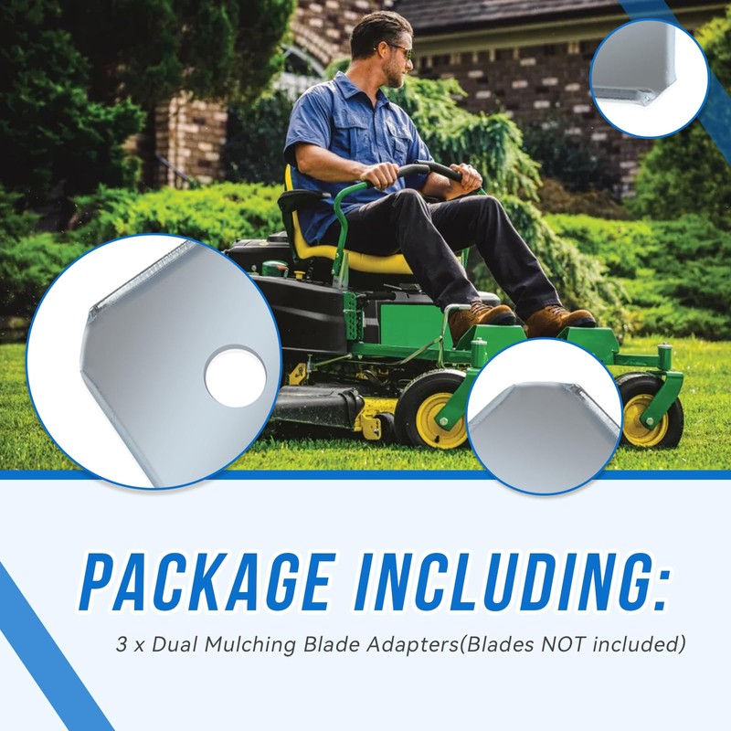 HQPARRTS 3PCS X- Blade Dual Mulching Blade Adapters Kit w/o