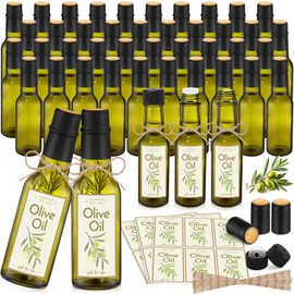 Havawish 50 Pcs 3oz Homemade Olive Oil Glass Bottles Hot Sauce Bottles with Leak Proof Screw Cap Funnel Bottle for Storing Homemade Olive Oil Wedding Baby Shower Holiday Gifts Favors (Green)