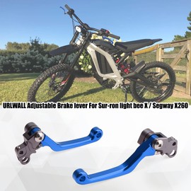 URLWALL Dirt Bike Clutch Lever, Adjustable Pivot Brake Lever for Sur Ron Light Bee Segway X260 X160, 6061 Billet Folding Left & Right Hand Lever Set for Sur Ron Parts (Blue)