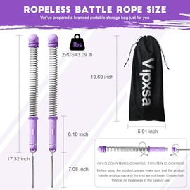 Juego de cuerda de batalla portátil sin cuerdas, resistencia ajustable, sin cables pesados, muelles de acero resistentes, asas antideslizantes, HIIT d