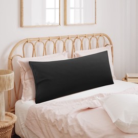 sourcing map Body Pillow Case, Microfiber Pillowcases Weave for 90 Gsm Ployester, Soft Full Replacement Covers for Body Pillows Black Body(51cmx152cm)