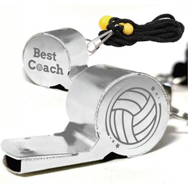 CREATCABIN 1 Box Volleyball Whistles Best Coaches Whistle Silver Metal Stainless Steel Sports Teaches Loud Clear Sound Referee Gear with Lanyard for Officials Training Outdoor 1.8" x 0.7" x 0.9"