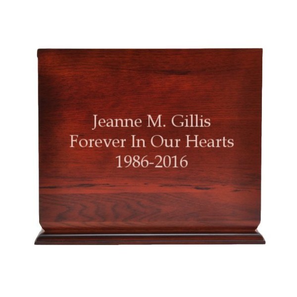 Cherry Finish Slide Top Wood Urn (Text Engraving)