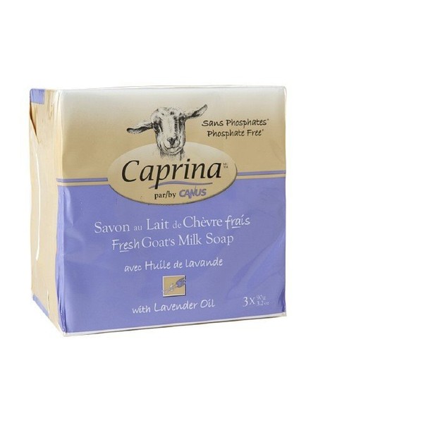 Caprina By Canus Fresh Goat's Milk Soap, Lavender 9.6 Oz (3 Bars) - 2 Pack