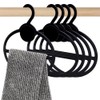 AHANDMAKER 10 Pcs Black Scarf Hanger, Oval Scarf Hanger Ring Tie Scarf Holder Organizer Space Saving Plastic Hanging Scarf Hanger, for Shop Home Scarves Headscarves Sorting Storaging, 5.35 Inch