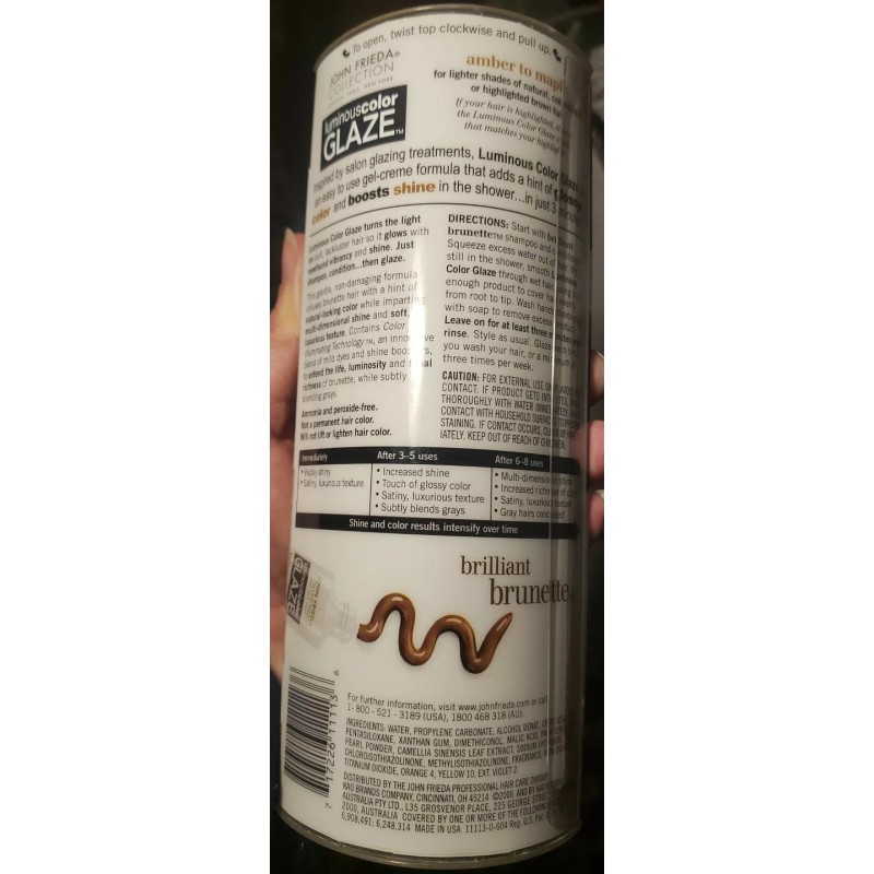 John Frieda Luminous Color Glaze Color Glosser Brilliant Brunette Amber