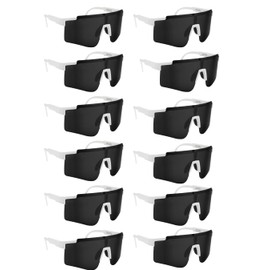 12 pack Sports Sunglasses bulk for Men Women,Driving Fishing Cycling Mountain Bike Sunglasses UV400 Protection (White, Black)