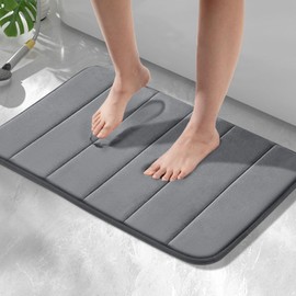 HITSLAM Memory Foam Bath Mat 40 x 60 cm Dark Grey