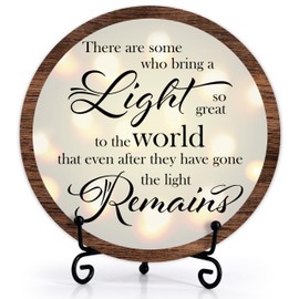 There Are Some Who Bring A Light Memorial Wood Sign, Sympathy Gifts For Loss Of Mother Father Grandma Grandpa, Celebration Of Life Decor For Home Bedroom, Wooden Round Decor With Stand -08