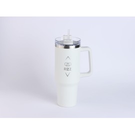 Generic Rizz Insulated 40oz Quencher Travel Mug Flowstate Stainless Steel Tumbler With Straw And Handle, White