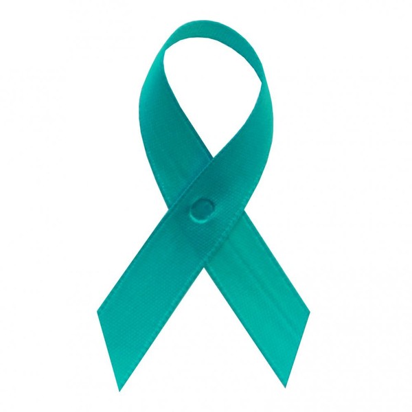 USA Made 250 Pacific (Light Teal) Satin Awareness Ribbons - Bag of 250 Fabric Ribbons with Safety Pins - Pin Attached