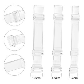 6 Pairs Clear Bra Straps Invisible,Non-Slip Adjustable Clear Strap Bra for Women Strapless Bras Transparent Bra Straps,Soft Replacement Adjustable Bra Straps for Women Clear Straps 12mm,15mm,18mm