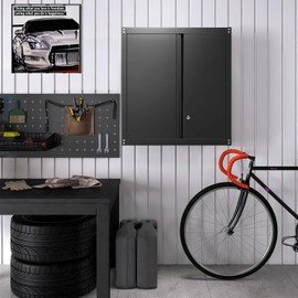 STEELIST Metal Wall Storage Cabinet, Garage Hanging Cabinets with Adjustable Shelves, Locking Wall Cabinet for Home Office, Wall Mount Cabinet Storage, Upper Cabinet for Basement Workshop
