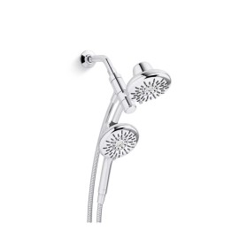 KOHLER Dual Shower Heads 3-Spray Round Wall Mount Hand Shower Polished Chrome