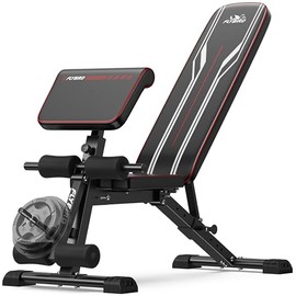 FLYBIRD Adjustable Weight Bench with Leg Extension & Preacher Curl Pad, Full Body Workout Equipment, Foldable Exicise Bench