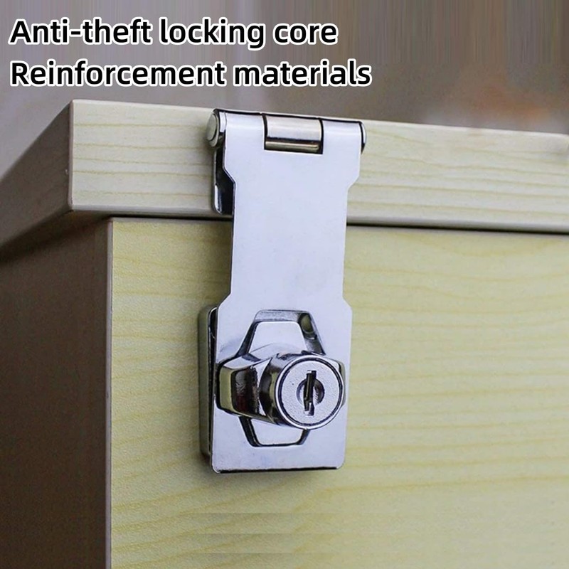 3Pcs Keyed Hasp Locks 2.5 Inch Twist Knob Keyed Locking