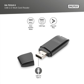 Assmann DIGITUS DA-70310-3 USB 2.0 Multi Card Reader Black