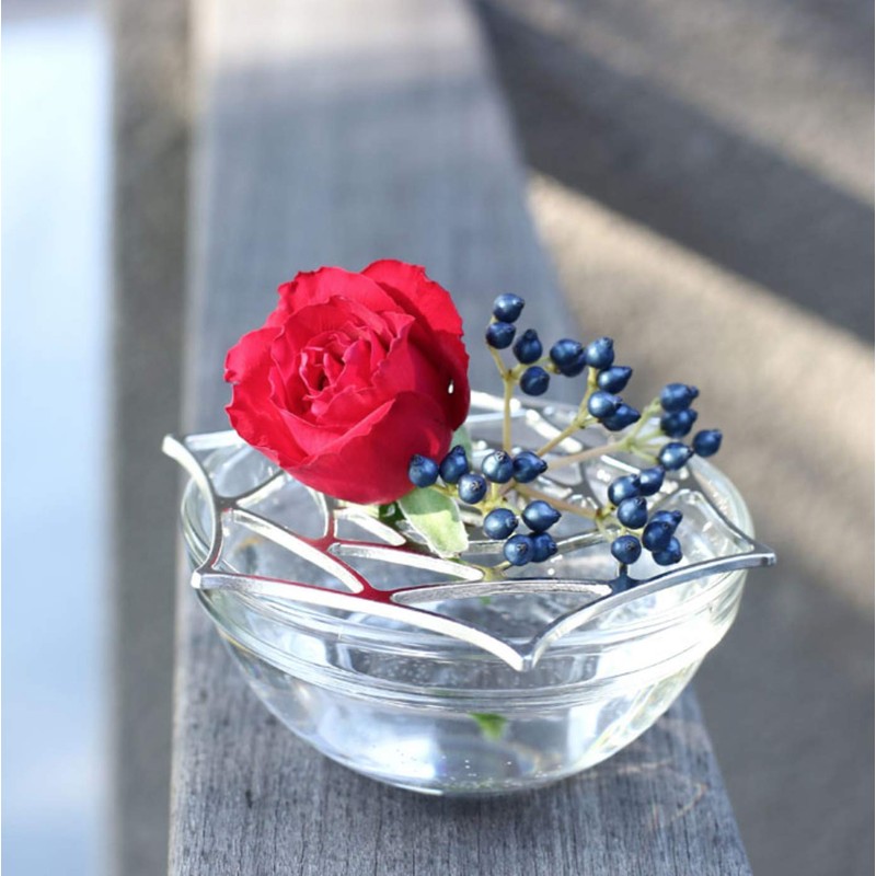 [Nousaku Red Cotton Ribbon Wrapping with Washi] KAGO - Rose