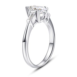 Bonlavie Wedding Ring for Women Pear Shape Solitaire Promise Rings 925 Sterling Silver Rings Engagement Rings Pear Cut 2.0ct 5A Cubic Zirconia Rings with Gift Box Size Q