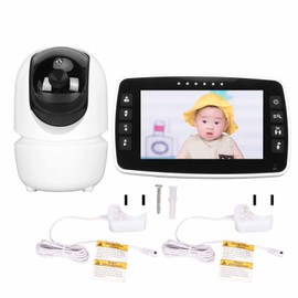 4.3in Video Baby Monitor Remote Pan Tilt Zoom 2 Way Talk 2.4G Night Vision Temperature Monitoring 8 Lullabies