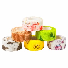 6 Rolls Self Adhesive Bandage Wrap Tape Self Adherent Vet Wrap Tattoo Grip Tape Elastic Cohesive Bandage for Athletic Sports, Finger Wrist