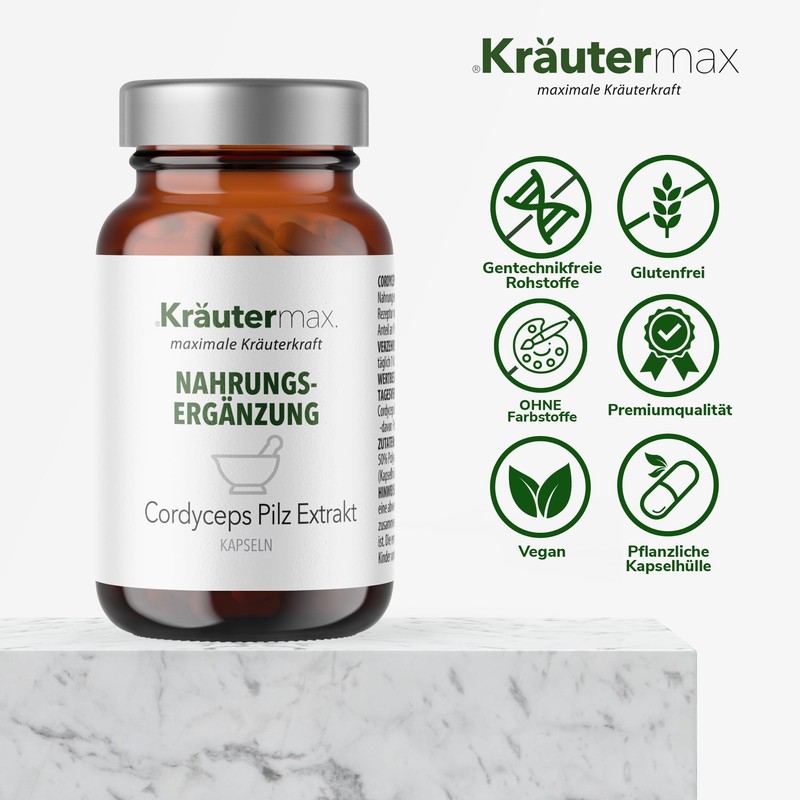 Kräutermax Cordyceps Sinensis Extract Capsules 1 x 90 Pieces