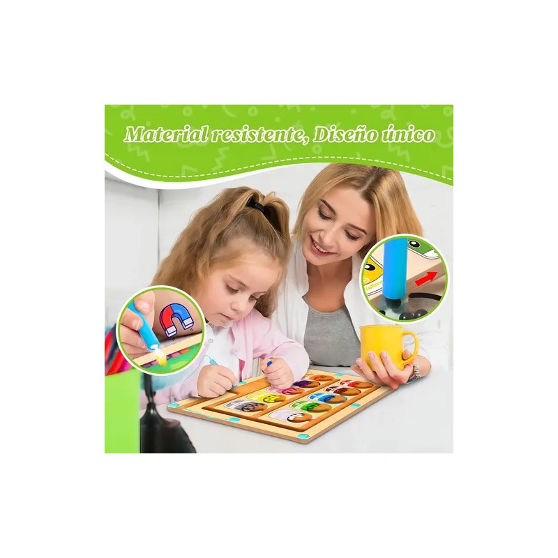 Heibago Laberinto Magnético de Madera Montessori para Niños 3 Años