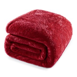 Whale Flotilla Cuddly Fluffy Blanket, Warm Fleece Blanket, Sofa Blanket, Home Blanket, Couch Blanket - Super Soft and Cuddly, 150 x 200 cm, Red