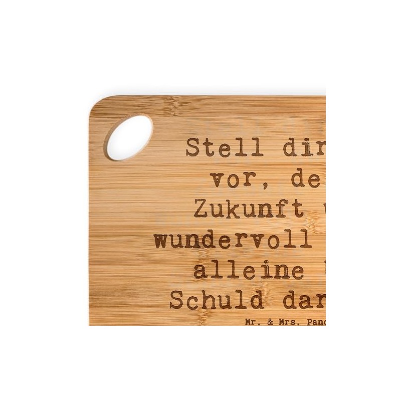 Mr. & Mrs. Panda Bambus - Schneidebrett Spruch Mutig zu