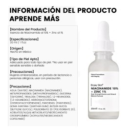 Niacinamida 10 % + Zinc 1 %, Suero Suavizante Para Pieles Todo Tipo De Piel Día/noche