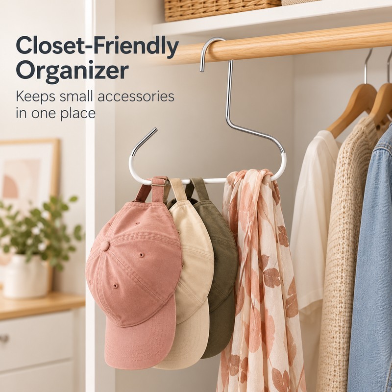 8 Cap Circle Ring Hat Hanger, Space Saving Baseball Cap