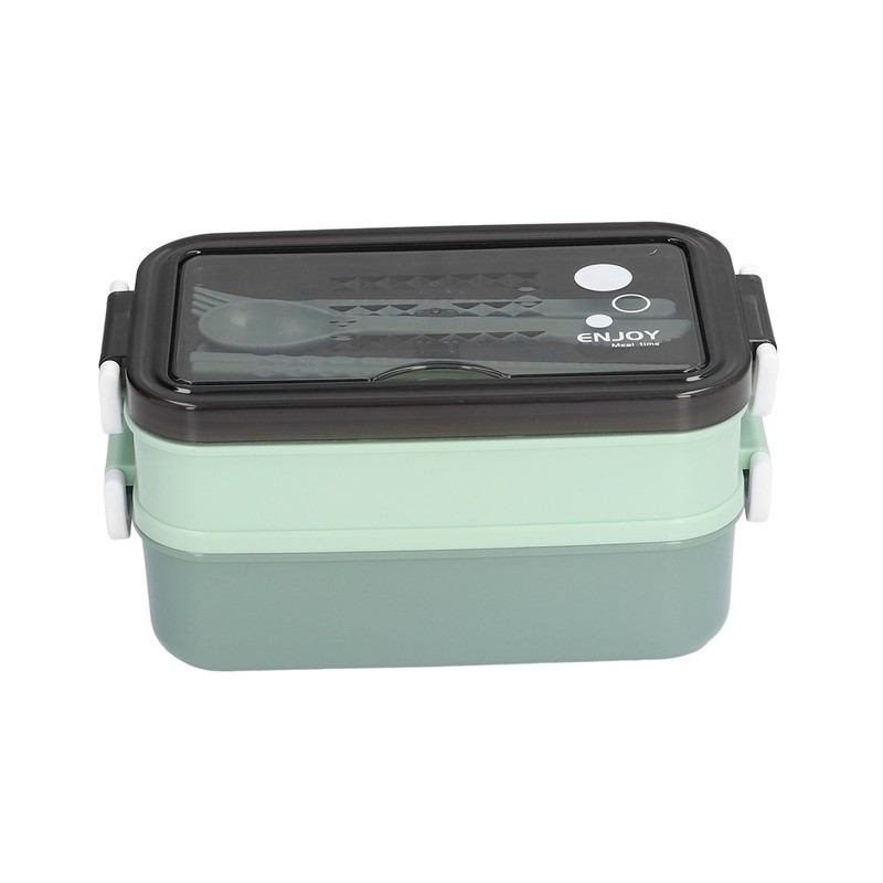 Lunch Box 2 Tier Stackable Container Folding Buckle Stainless Steel