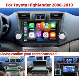 𝟓𝐆𝐖𝐢𝐅𝐢 𝟒+𝟑𝟐𝐆 𝟏𝟐𝟖𝟎 * 𝟖𝟎𝟎𝐇𝐃 Android 13 Car Radio Stereo for Toyota Highlander 2008-2013 with Apple Carplay Android Auto 10 Inch with GPS Bluetooth Backup Camera & with JBL System&SWC