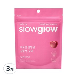 Slow Glow Vegetable Biotin Gummy Nutrients, 3, 10 Tablets / 슬로우글로우 식물성 비오틴 구미 영양제, 3개, 10정