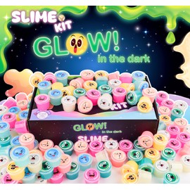 120 Pack Galaxy Slime Kit for Kids, Glow in The Dark Slime with 6 Colors, DIY Slime Party Favor for Girls & Boys, Birthday Gifts, Classroom Rewards, Chritmas Gifts, Goodie Bags Stuffers