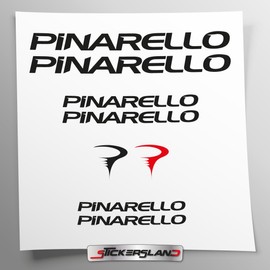 Stickersland® Sticker Set Compatible with Frame Pinarello MTB Mountain Bike and Helmet | Sticker Stickers with Logos | Stickersland® (Glossy Black)