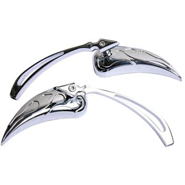 MotorToGo Mini Chrome Tear Drop Motorcycle Mirrors Compatible for 2017 Honda Rebel 300