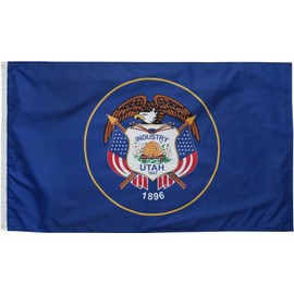 FLAGPARK Utah Flag 3X5 FT Made in USA, Double Sided UT Utah State Flags 3 Ply Heavy Duty State of Utah Flag for Outdoors Banner with 2 Brass Grommets