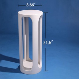 Marble Accent Table, Coffee Round Side End Table, Modern Decorative Drink Bar Table for Plant Display, Item Storage, Bedroom, Living Room, Balcony (White)