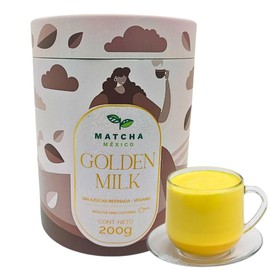 Golden Milk para Bebidas a Base de Cúrcuma y Canela con Un Toque de Té, Sin Azúcar Añadidos y Sin Lactéos en Presentación de 200 g