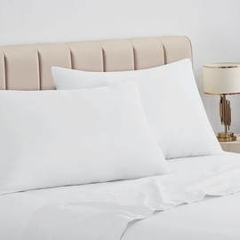 Aisbo White Pillow Cases 4 Pack - Standard Plain Pillowcases Set of 4, Soft Microfiber Pillow Cover with Envelope Closure 50x75 cm