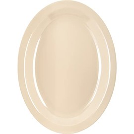 Carlisle FoodService Products Kingline Bandeja ovalada de plástico ovalada para el hogar y el restaurante, melamina, 12 x 9 pulgadas, color tostado, p